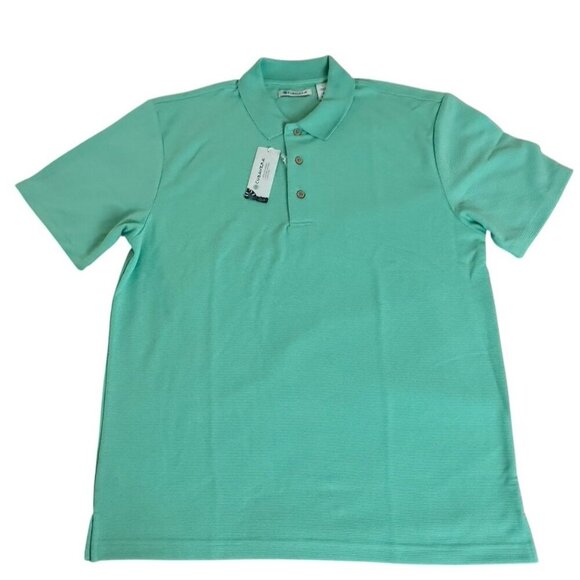 Cubavera Solid Textured Polo Moisture Wicking Cascade Polo Mens Sz L New - Picture 1 of 15